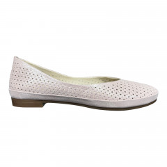 Лодочки Женские кожаные PRELLESTA 405 ф21 пудра сатин