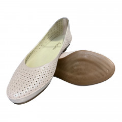 Лодочки Женские кожаные PRELLESTA 405 ф21 пудра сатин