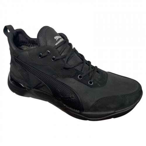 Кроссовки мужские кожаные ICEFIELD Б 211 черный мех