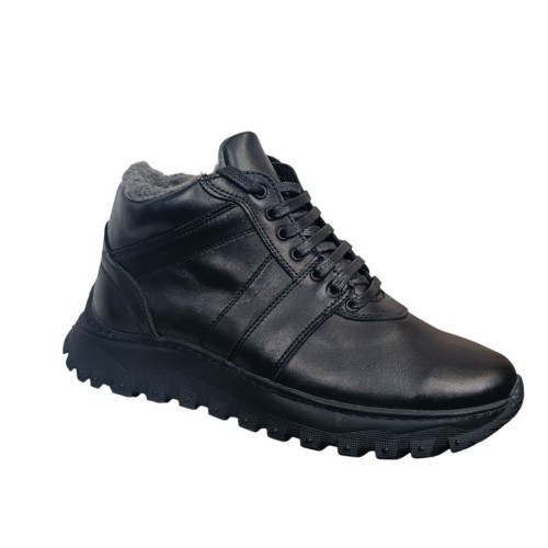 Черевики чоловічі шкіряні NIKE 1110 чорні спорт хутро