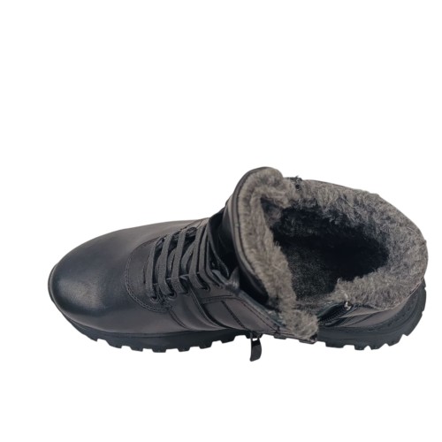 Черевики чоловічі шкіряні NIKE 1110 чорні спорт хутро