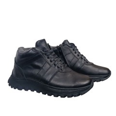 Черевики чоловічі шкіряні NIKE 1110 чорні спорт хутро