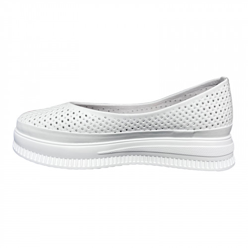 Балетки Женские кожаные PRELLESTA 805 05 белый на платформе