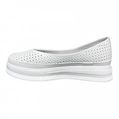 Балетки Женские кожаные PRELLESTA 805 05 белый на платформе