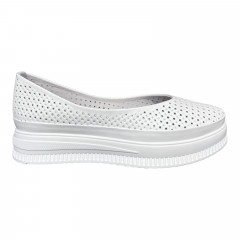 Балетки Женские кожаные PRELLESTA 805 05 белый на платформе