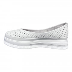 Балетки Женские кожаные PRELLESTA 805 05 белый на платформе