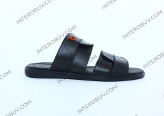 Шлепанцы Мужские кожаные CAIMAN T8 черный DG