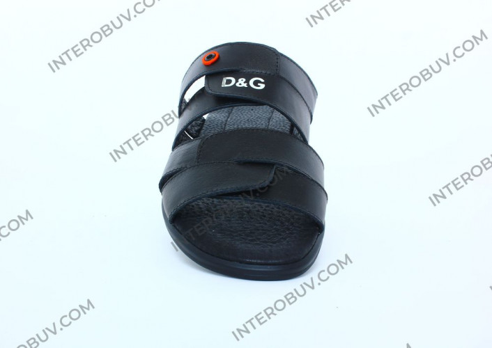 Шлепанцы Мужские кожаные CAIMAN T8 черный DG