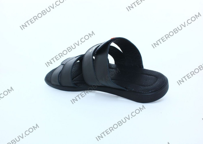 Шлепанцы Мужские кожаные CAIMAN T8 черный DG