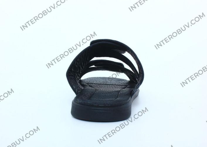 Шлепанцы Мужские кожаные CAIMAN T8 черный DG