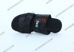 Шлепанцы Мужские кожаные CAIMAN T8 черный DG