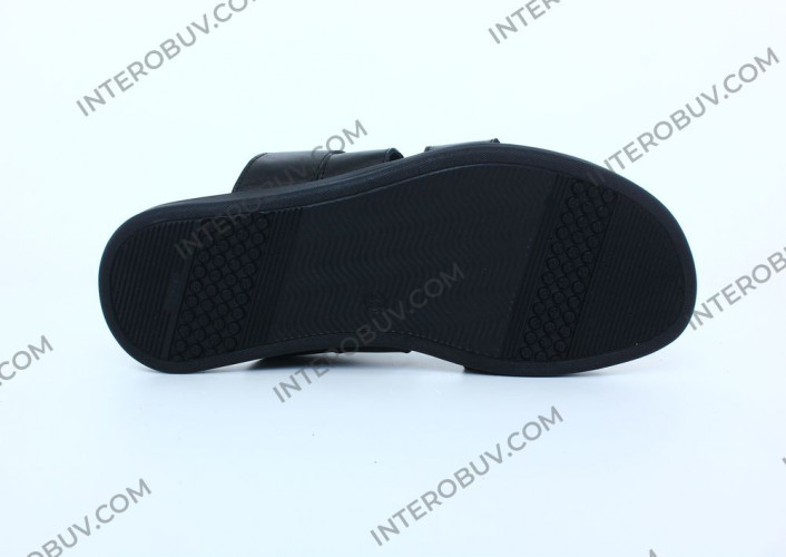 Шлепанцы Мужские кожаные CAIMAN T8 черный DG