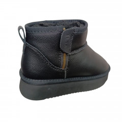 Угги женские кожаные IT TS A1715-A black мех YKK