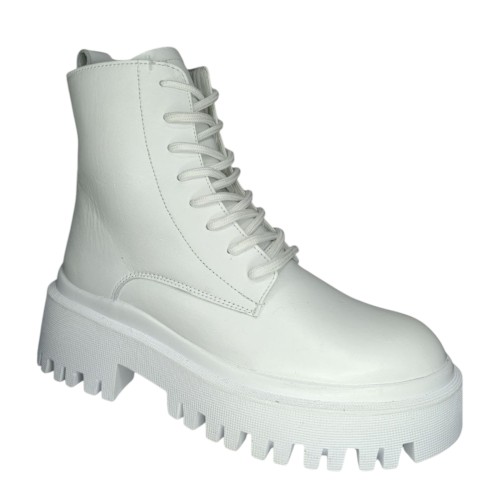 Ботинки женские кожаные DITAS NS-202 05 NSP белый мех