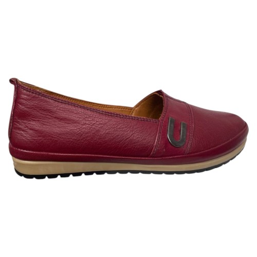 Балетки женские кожаные KEMER 858 12 бордовые