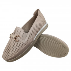 Лоферы женские кожаные ANDALINI 2521 87 бежевые