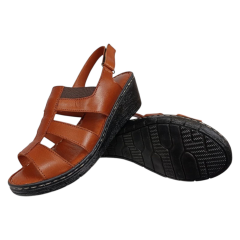 Босоножки женские кожаные АТО 1102 коричневые