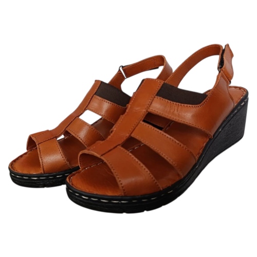 Босоножки женские кожаные АТО 1102 коричневые 