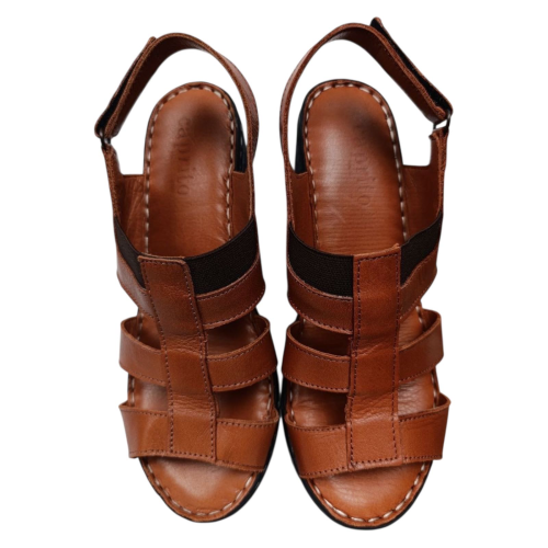 Босоножки женские кожаные АТО 1102 коричневые 