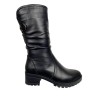 Чоботи жіночі шкіряні  KATRIN 640 01 чорні хутро каблук