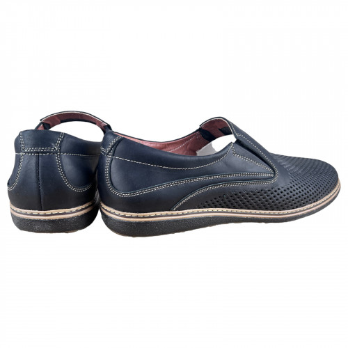 Туфли Мужские кожаные AVA 53 черный перфорация