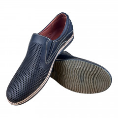 Туфли Мужские кожаные AVA 53 черный перфорация