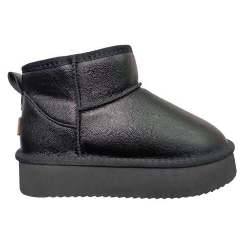 Угги женские кожаные IT TS A801-6 black мех