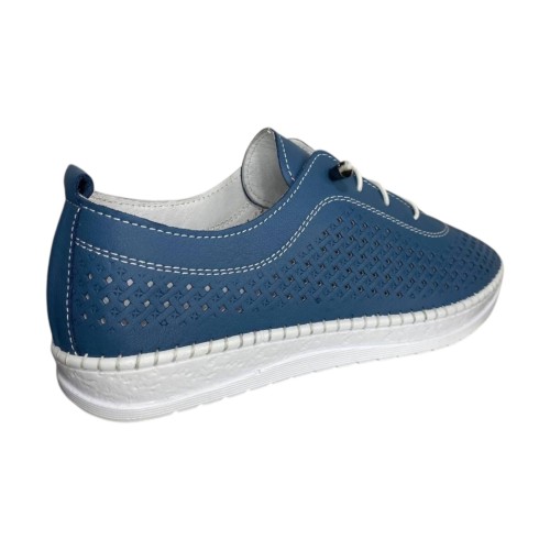 Мокасини жіночі шкіряні ATO (LONZA,ALLSY) 1800 09 сині