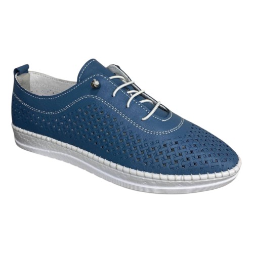 Мокасини жіночі шкіряні ATO (LONZA,ALLSY) 1800 09 сині