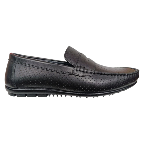 Лоферы мужские кожаные ATO 125-1 01 черные