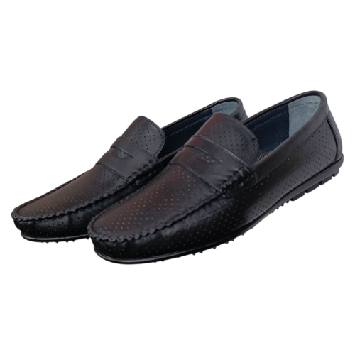 Лоферы мужские кожаные ATO 125-1 01 черные