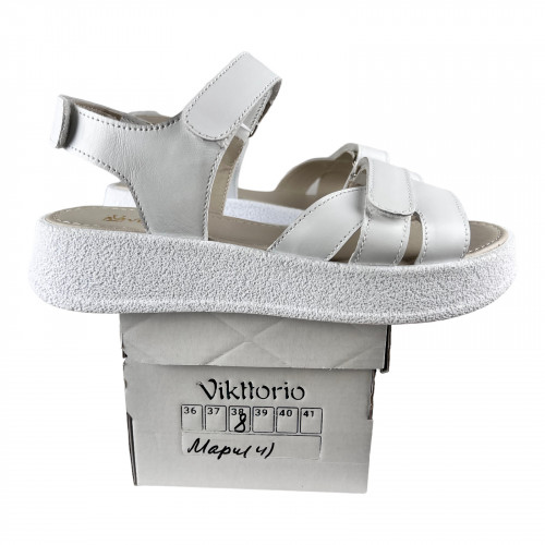 Босоножки Женские кожаные VIKTTORIO Мари 4 белый
