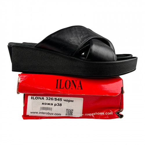 Шльопанці Жіночі шкіряні ILONA 326/S45 чорний
