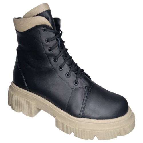 Ботинки женские кожаные ELVIX 1094 черный мех