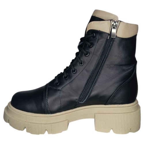 Ботинки женские кожаные ELVIX 1094 черный мех