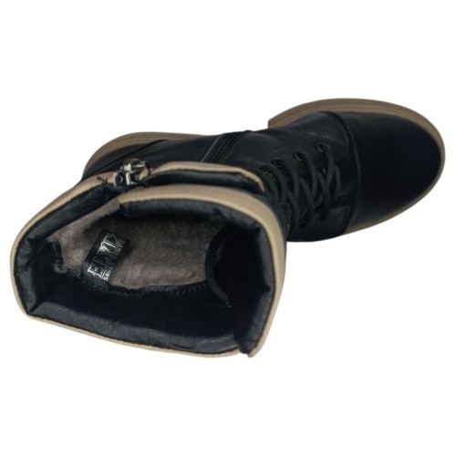 Ботинки женские кожаные ELVIX 1094 черный мех