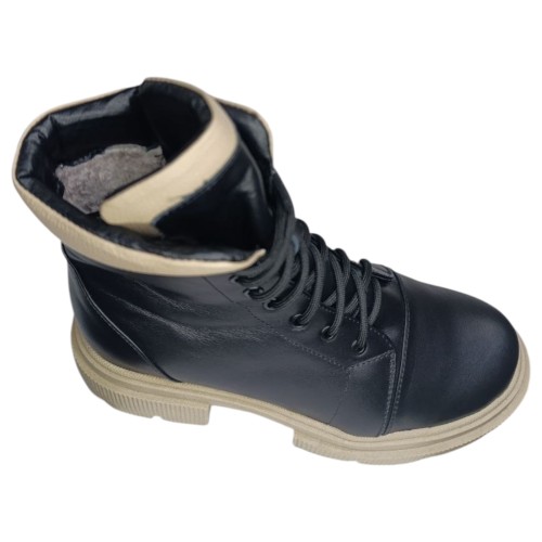 Ботинки женские кожаные ELVIX 1094 черный мех