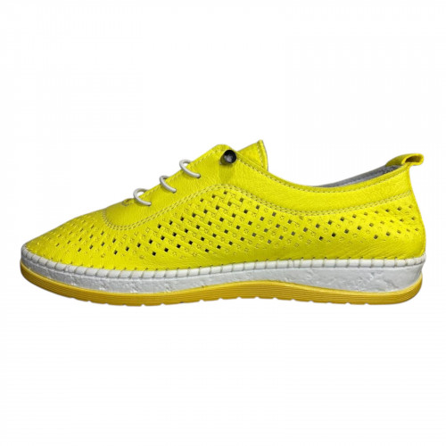 Мокасины женские кожаные ATO (LONZA,ALLSY) 1800 18 желтые