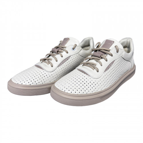 Кеди Жіночі шкіряні ELVIX 031 бежевий перфорація