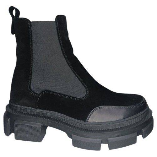 Ботинки женские замшевые ELVIX 1056 челси черный байка 