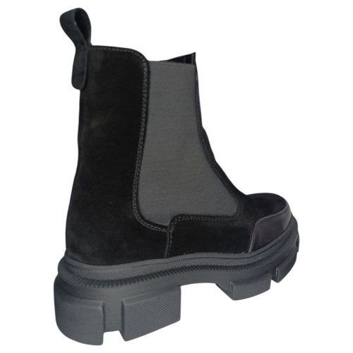 Ботинки женские замшевые ELVIX 1056 челси черный байка 