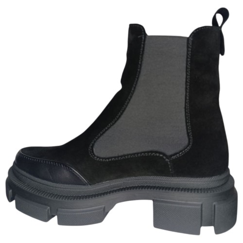 Ботинки женские замшевые ELVIX 1056 челси черный байка 