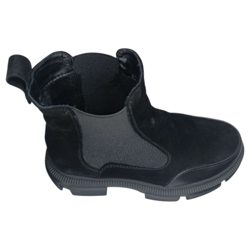 Ботинки женские замшевые ELVIX 1056 челси черный байка 