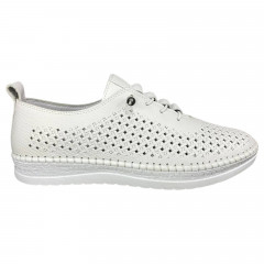 Мокасины женские кожаные ATO (LONZA,ALLSY) 1800 05 белые 