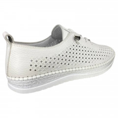 Мокасины женские кожаные ATO (LONZA,ALLSY) 1800 05 белые 