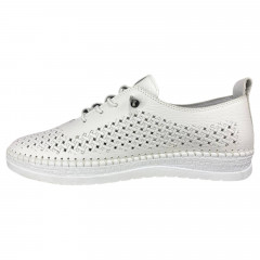 Мокасины женские кожаные ATO (LONZA,ALLSY) 1800 05 белые 