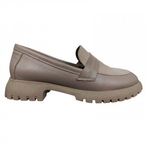 Лофери жіночі шкіряні LONYS 148 бежеві