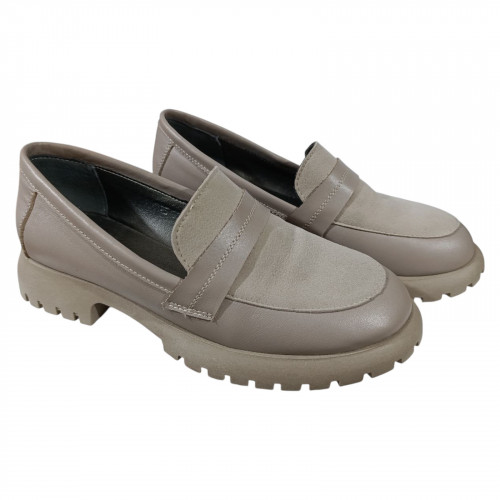 Лофери жіночі шкіряні LONYS 148 бежеві