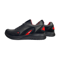 Кросівки чоловічі шкіряні DENAR AM 77 чорно червоні 