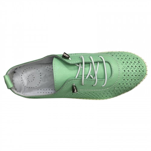Мокасины женские кожаные ATO (LONZA,ALLSY) 1800 11 мята 